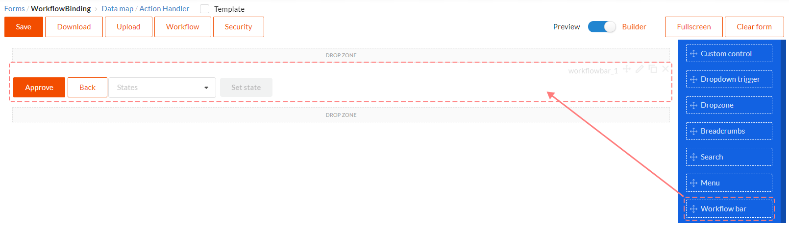 Workflow bar